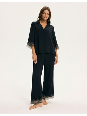 Esotiq Esotiq Piżama 44100 Czarny Regular Fit