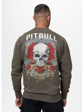PITBULL PITBULL Bluza Washed SANTA MUERTE Zielony Regular Fit