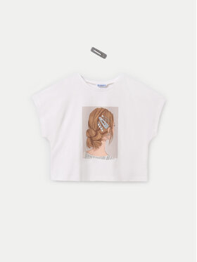 Mayoral Mayoral T-Shirt 6021 Écru Relaxed Fit