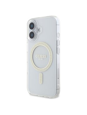 Guess Guess Etui na telefon Glitter Circle Przezroczysty