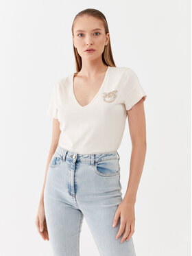 Pinko Pinko Majica Turbato 100372 A0MA Écru Regular Fit