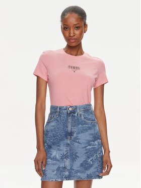 Tommy Jeans Tommy Jeans T-Shirt Essential DW0DW17839 Różowy Slim Fit