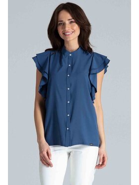 Lenitif Lenitif Bluzka K482 Niebieski Regular Fit