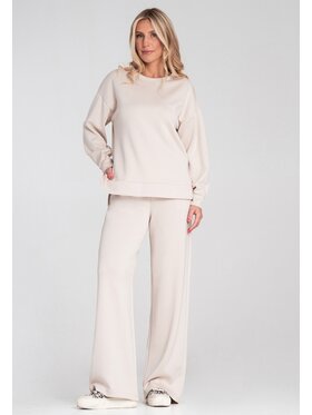 FIGL FIGL Bluza M1203 Beżowy Regular Fit