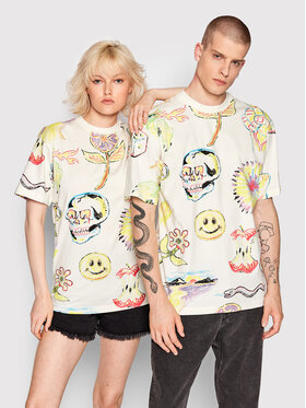 Market Market Тишърт Unisex SMILEY Market Coloring 399001096 Бял Relaxed Fit