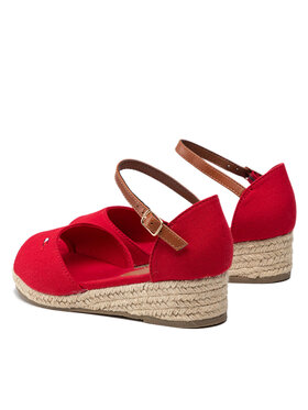 Tommy Hilfiger Espadrile Rope Wedge Sandal T3A7-32185-0048 S Rdeča