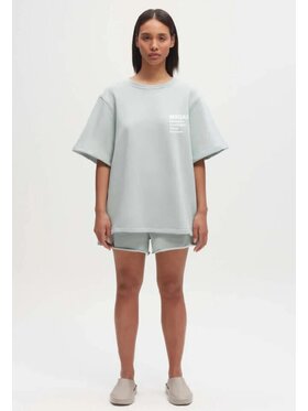 Misaga Misaga Bluza SHORT SLEEVE SWEATSHIRT Niebieski Relaxed Fit