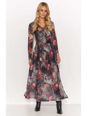 Makadamia Makadamia Sukienka codzienna M813 Czarny A-Line Fit