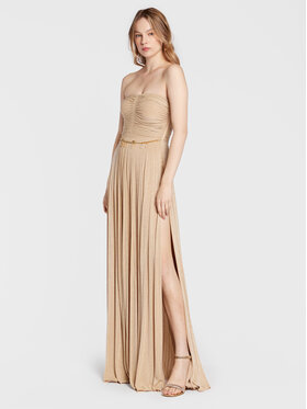 Elisabetta Franchi Elisabetta Franchi Sukienka wieczorowa AB-256-27E2-V660 Beżowy Regular Fit