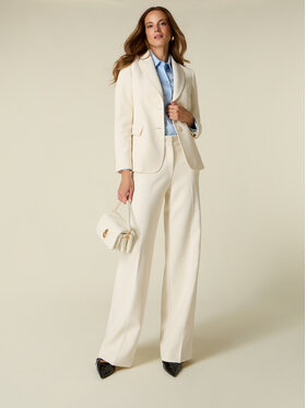 Oltre Oltre Pantaloni di tessuto P02LR209930N021 Bianco Baggy Fit