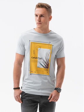 Ombre Ombre T-Shirt S1434 Niebieski Regular Fit