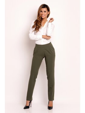 Awama Awama Spodnie damskie L033 Zielony Basic Fit