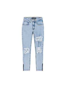 MissDenim MissDenim Spodnie damskie Zip Leg Błękitny Skinny Fit