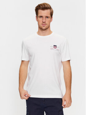 Gant Gant T-Shirt Reg Archive Shield Emb Ss 2067004 Λευκό Regular Fit