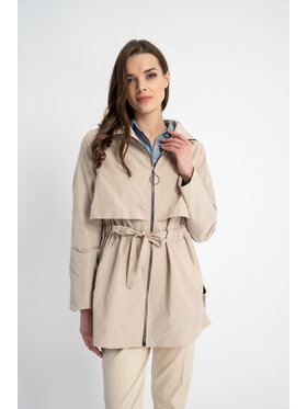 CLICK CLICK Płaszcz przejściowy 71-0003 Beżowy Regular Fit