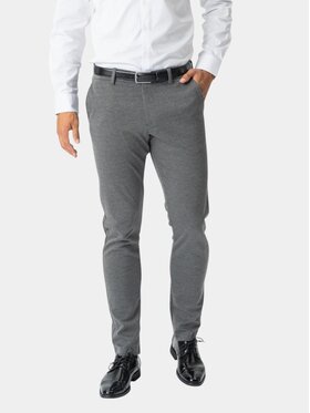 TeeShoppen TeeShoppen Spodnie garniturowe 'Perform Collection' Szary Slim Fit