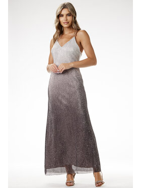 Awama Awama Večerné šaty A701 Strieborná Basic Fit