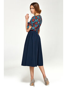 NIFE NIFE Spódnica midi SP78 Granatowy A-Line Fit