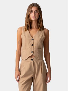 TeeShoppen TeeShoppen Kamizelka 'Basic Collection' Brązowy Regular Fit