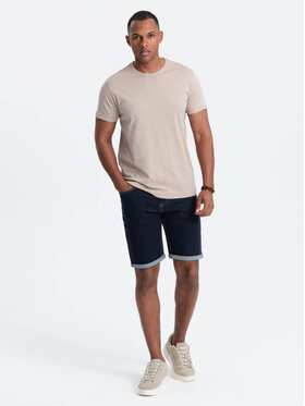 Ombre Ombre T-Shirt OM-TSBS-0146 Béžová Regular Fit