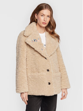 Zadig&Voltaire Zadig&Voltaire Kożuch Laure WWCO00180 Beżowy Relaxed Fit