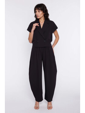 NIFE NIFE Kalhoty z materiálu SD134 Černá Barrel Fit