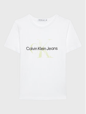 Calvin Klein Jeans Calvin Klein Jeans T-Shirt Monogram Print Logo IU0IU00395 Biały Regular Fit