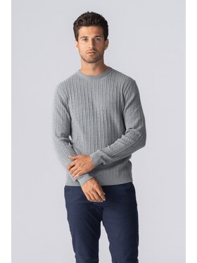 TeeShoppen TeeShoppen Sweter 'Basic Collection' Szary Regular Fit