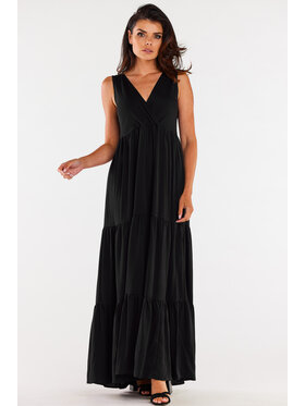 Awama Awama Sukienka letnia A581 Czarny Basic Fit