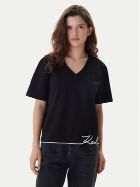 KARL LAGERFELD KARL LAGERFELD Póló B1W17031 Fekete Relaxed Fit