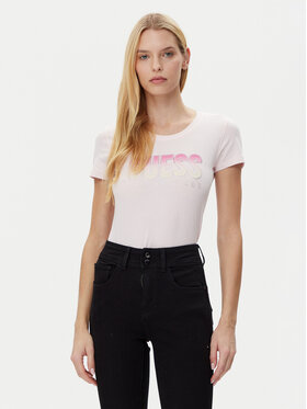 Guess Guess Tričko W5GI14 J1314 Ružová Regular Fit