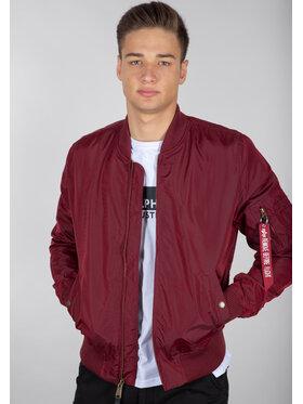 Alpha Industries Alpha Industries Kurtka bomber MA-1 TT Light Bomber Jacket Bordowy Slim Fit