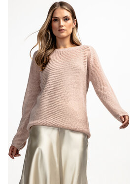 Fobya Fobya Sweter F1881 Różowy Basic Fit