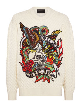 PHILIPP PLEIN PHILIPP PLEIN S dlouhým rukávem 19177 Bílá Regular Fit