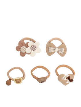 DeeZee DeeZee Set od 5 gumica za kosu CEO-ACCCS-DEEZEE-03 Smeđa
