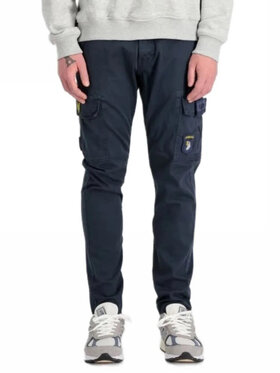 Alpha Industries Alpha Industries Bavlnené nohavice Petrol Patch 178207 Tmavomodrá Slim Fit