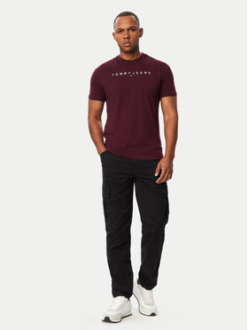 Tommy Jeans Tommy Jeans T-Shirt Linear Logo DM0DM20744 Fioletowy Regular Fit
