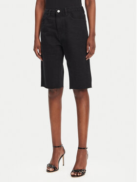 Eleh Eleh Pantaloni scurți de blugi EL027 Negru Regular Fit