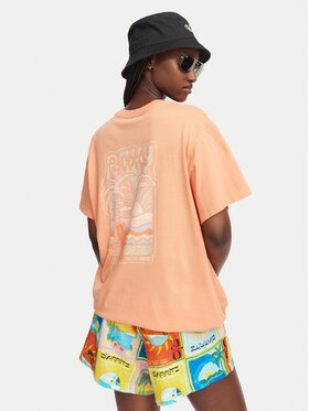 Roxy Roxy T-Shirt Enzyme Wash ERJZT05966 Πορτοκαλί Oversize