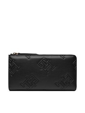 Tommy Hilfiger Tommy Hilfiger Veľká dámska peňaženka Th Refined Large Za Mono AW0AW15756 Čierna