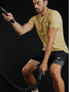 4F 4F Koszulka techniczna GOLDEN WARRIOR Brązowy jasny Regular Fit