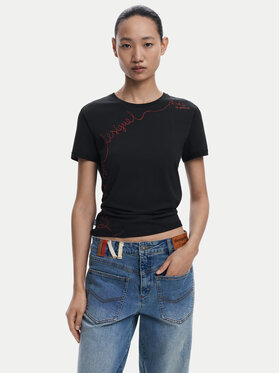 Desigual Desigual Tričko Charly 25WWTK08 Čierna Regular Fit