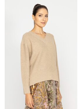 Deni Cler Milano Deni Cler Milano Sweter T-DC-S469-D5-85-13-1 Beżowy Oversize