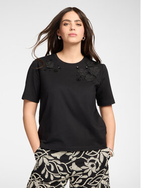 Elena Mirò Elena Mirò T-Shirt G345Z000557N033 Czarny Regular Fit