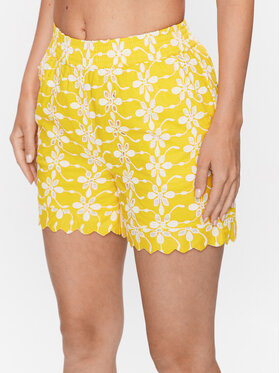 YAS YAS Bavlnené šortky 26029624 Oranžová Regular Fit