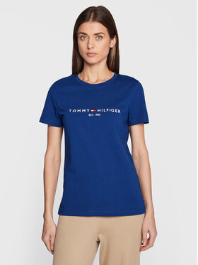 Tommy Hilfiger Tommy Hilfiger T-Shirt WW0WW28681 Tmavomodrá Regular Fit