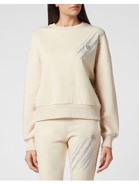 Plein Sport Plein Sport Longsleeve 21559 Beżowy Regular Fit