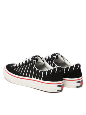 Tommy Jeans Tenis Superge Skate Canvas Stripes EM0EM01153 Črna