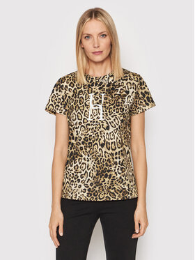 Pinko Pinko T-Shirt Castagno 1Q10D9 ZS30 Brązowy Regular Fit
