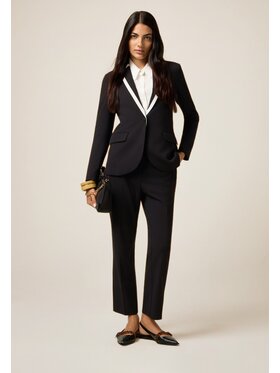 Oltre Oltre Pantaloni di tessuto P089R008735N0Z3 Nero Regular Fit